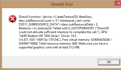 falha no Windows 10 DirectX