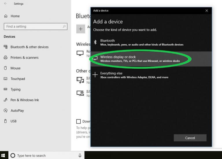 o espelhamento de tela do Windows 10 Roku não funciona