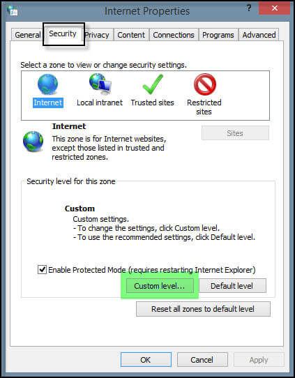 Suas configurações de segurança atuais proíbem a execução do ActiveX