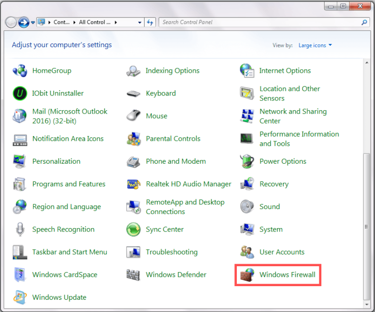 Windows Defensor Firewall