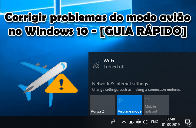Corrigir problemas do modo avião no Windows 10 