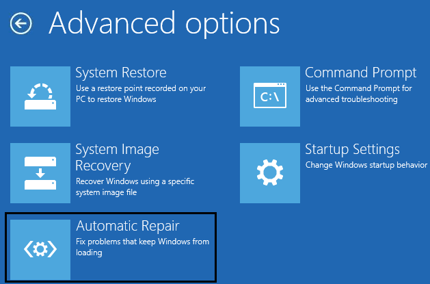 Reparo automático ou Reparo de inicialização