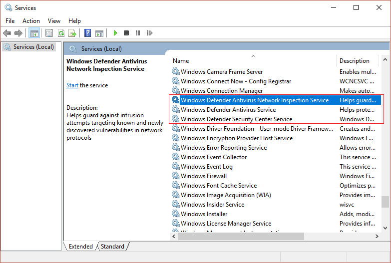 Windows Defender não funcionam