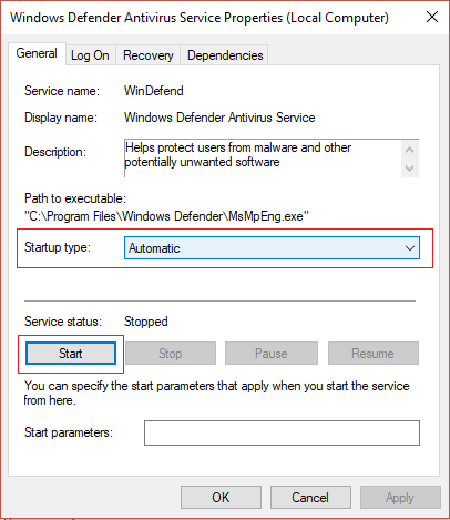 Windows Defender não funcionam problema
