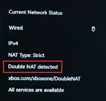 Erro detectado de NAT duplo no Xbox One
