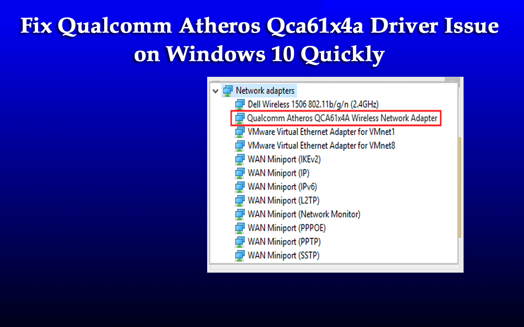 Problema do driver Qualcomm Atheros Qca61x4a