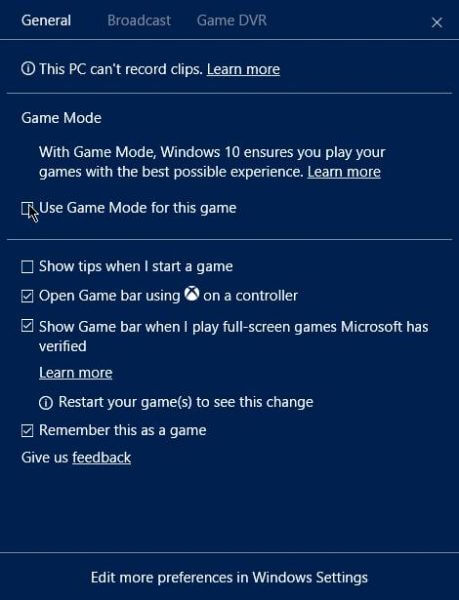 jogo mantém minimizando problema no Windows 10