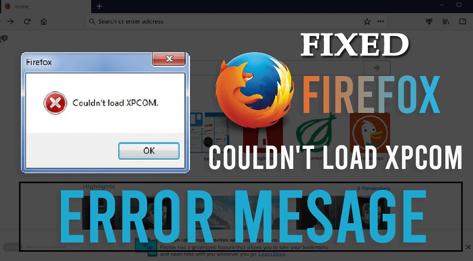 erro XPCOM do Firefox