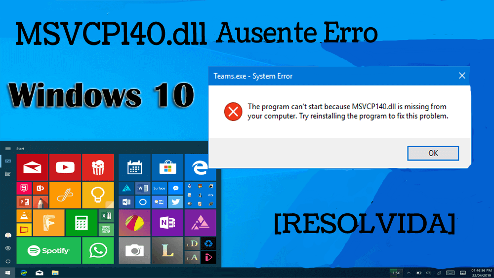 Correção MSVCP140.dll Ausente / Não Encontrado Erro no Windows 10