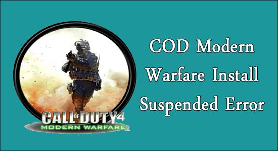 Instalação do COD Modern Warfare suspensa