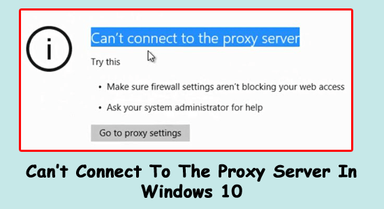Não é possível conectar ao servidor proxy