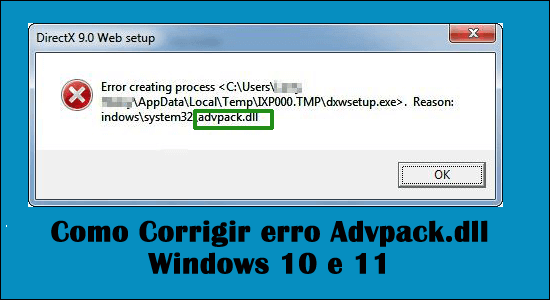 Erro Advpack.dll Windows 10 Erro Advpack.dll Windows 10