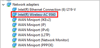Intel Wireless AC 9560 não funciona (Código 10)