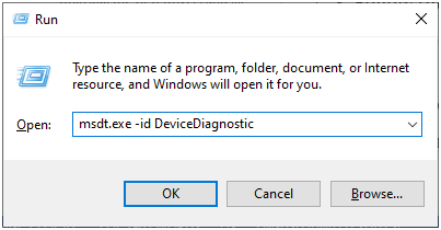 msdt.exe -id DeviceDiagnostice