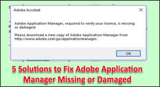 O Adobe Application Manager parou de funcionar