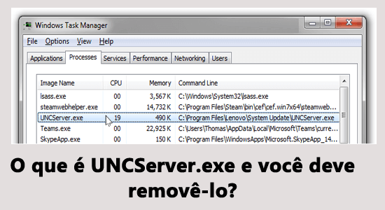 como remover UNCServer.exe