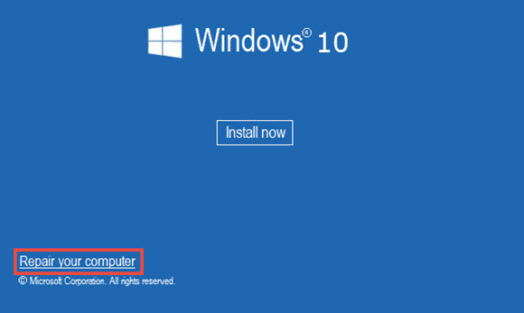 Corrigir inicialização UEFI no Windows 10