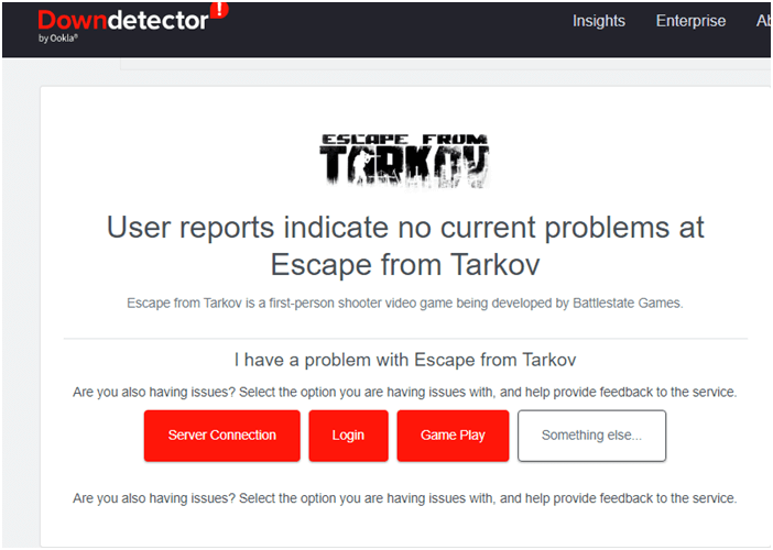 Erro de perda de conexão do servidor Tarkov
