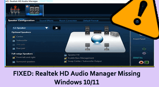 como obter o gerenciador de áudio Realtek HD ausente