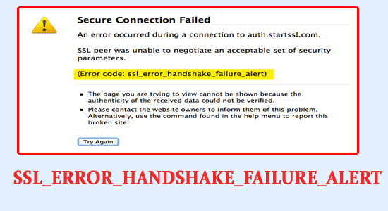 Código de erro SSL_ERROR_HANDSHAKE_FAILURE_ALERT
